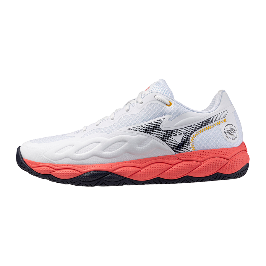 Mizuno WAVE ENFORCE COURT AC White/Baritone Blue/Calypso Coral
